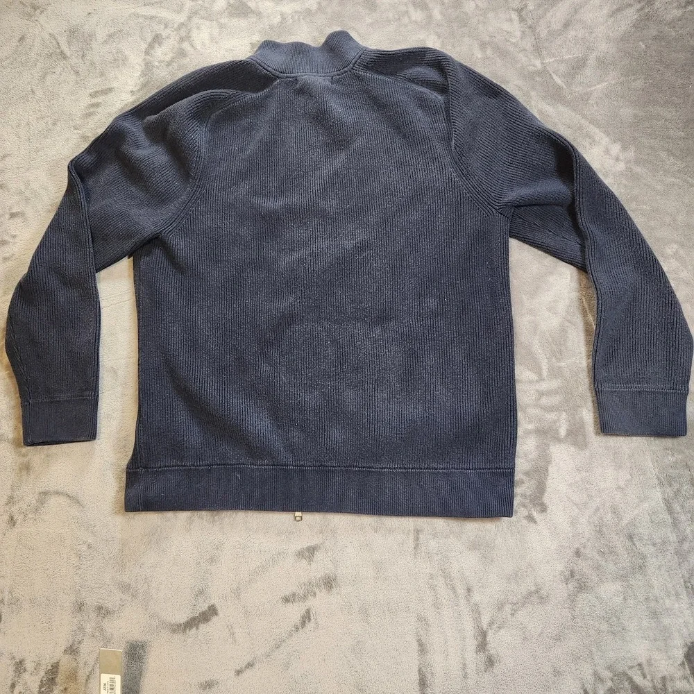 Banana Republic Sweater Mens Blue Full Zip Cardigan Supima Cotton Ribbed
